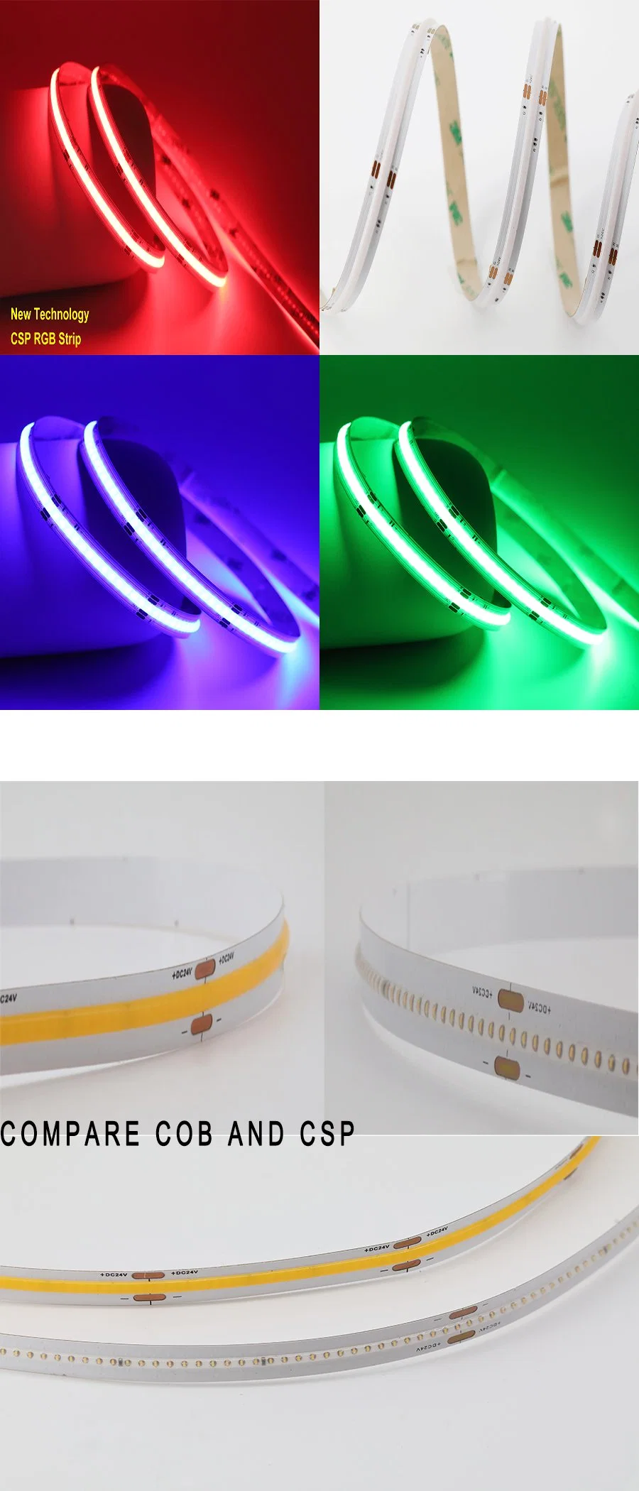 24V RGB Csp LED Light Strip 840LEDs/M with Remote Controller