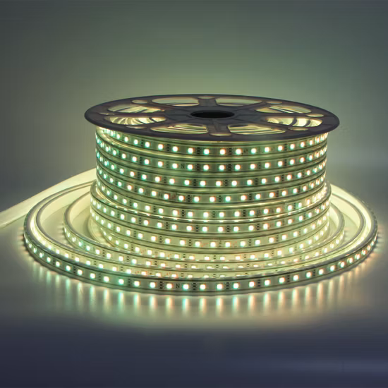 Fita LED flexível 220V 120V 5050 RGB Chip 60LED